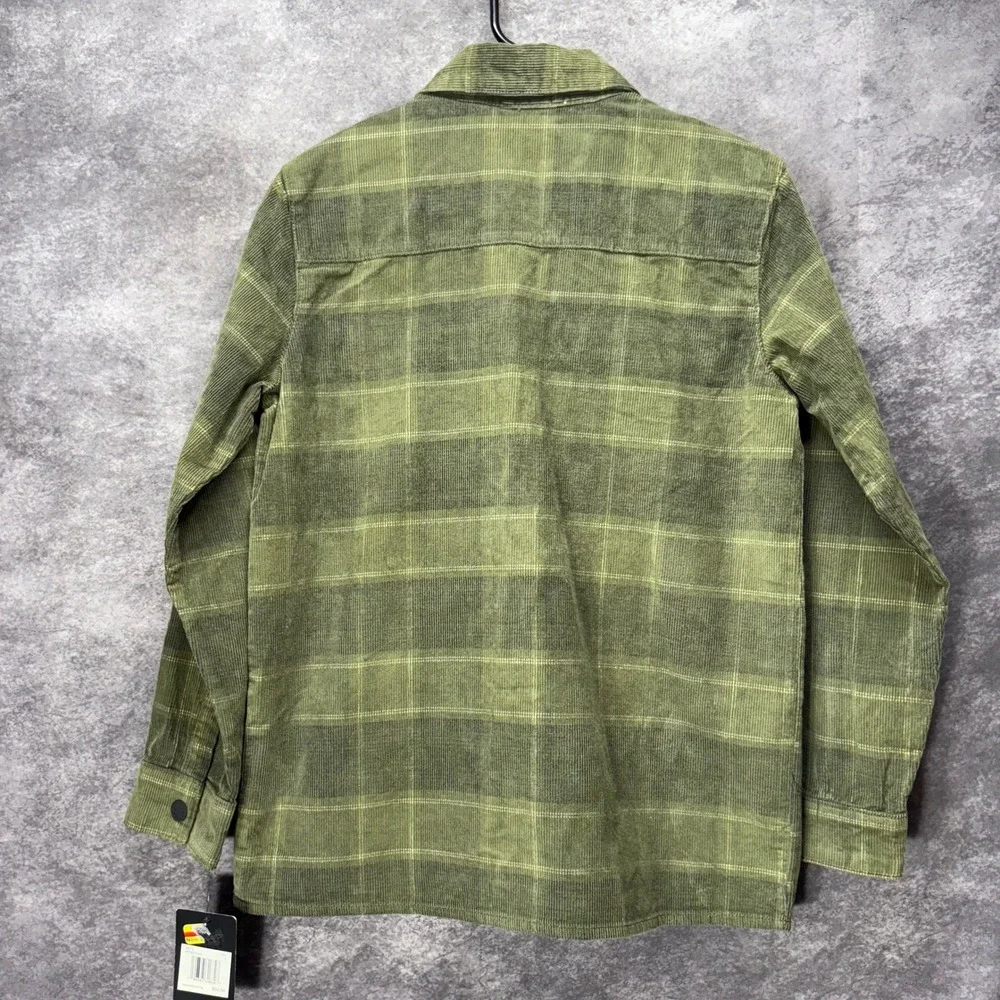 Hurley Green Plaid Corduroy Shirt Jacket Shacket Boys Size L Heavy Heritage NWT